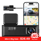 Miofive Dash Cam Mini 2 – 2K+1080P FHD Smart-Autokamera mit integriertem WLAN und GPS (SD-Karte nicht im Lieferumfang enthalten)